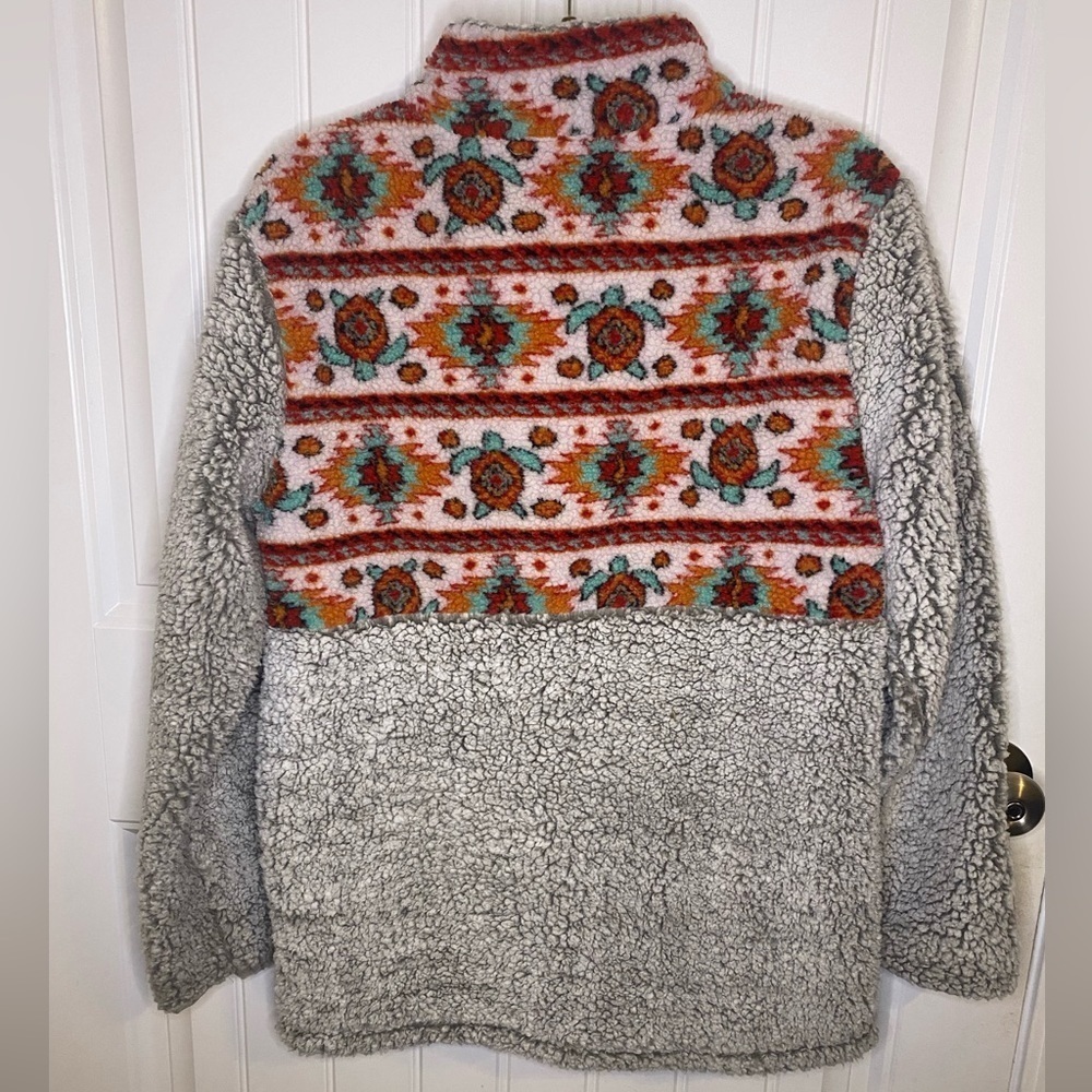 Simply Southern turtle patterned Sherpa half zip - Picture 7 of 7